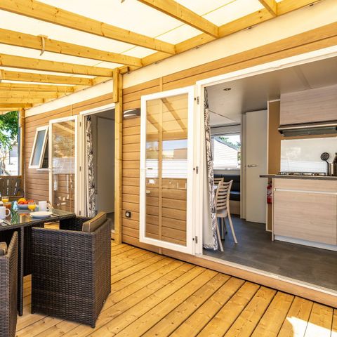 MOBILHOME 4 personnes - Mobil-home | Premium | 2 Ch. | 4 Pers. | Terrasse surélevée | 1 SDB | Clim.
