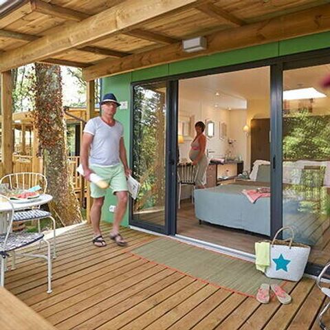 MOBILHOME 2 personnes - Comfort | Studio | 2 Pers. | Terrasse surélevée | 1 SDB | Clim
