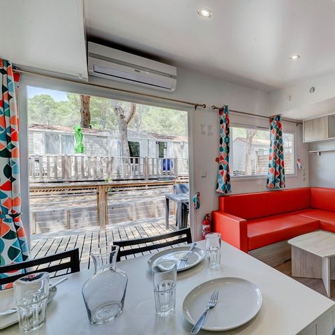 MOBILHOME 6 personnes - Premium | 3 Ch. | 6 Pers. | Terrasse Lounge | Clim. | TV