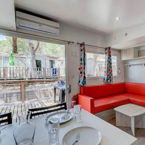 MOBILHOME 6 personnes - Premium | 3 Ch. | 6 Pers. | Terrasse Lounge | Clim. | TV