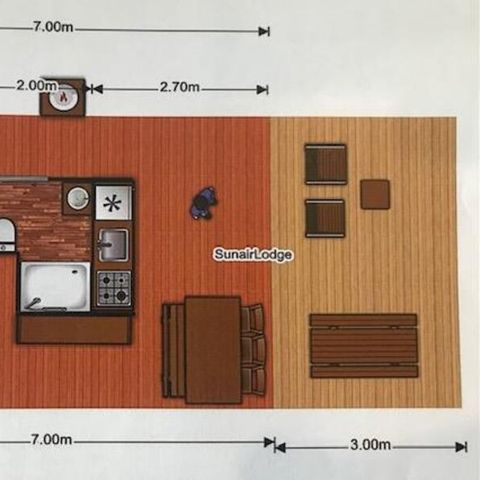 TENTE TOILE ET BOIS 5 personnes - Tente Ciela Nature Lodge - 2 chambres - Cuisine équipée – Salle de bain