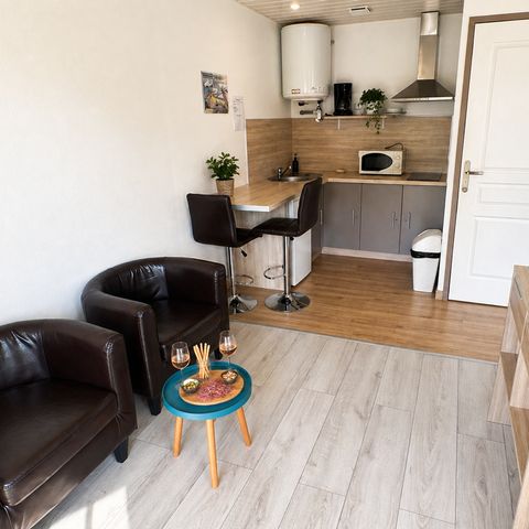 Chalet 2 personnes - 1 chambre - Terrasse couverte - 25 m²
