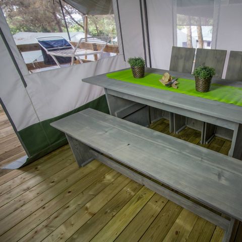 TENTE TOILE ET BOIS 5 personnes - SAFARITENT (SANS SANITAIRES)