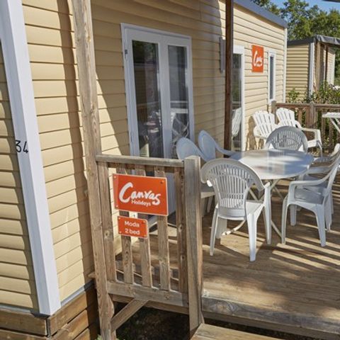 MOBILHOME 6 personnes - Comfort XL | 2 Ch. | 4/6 Pers. | Terrasse surélevée | 2 SDB | Clim. | TV