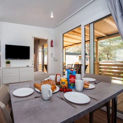 MOBILHOME 6 personnes - Comfort XL | 3 Ch. | 6 Pers. | Terrasse surélevée | 2 SDB | Clim. | TV