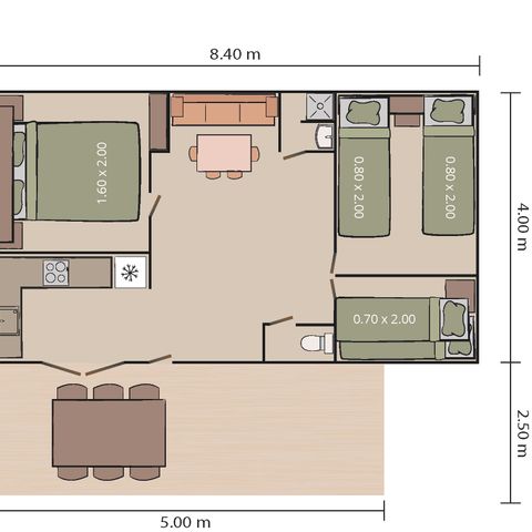 MOBILHOME 5 personnes - Lanterna - Mobile home Malte