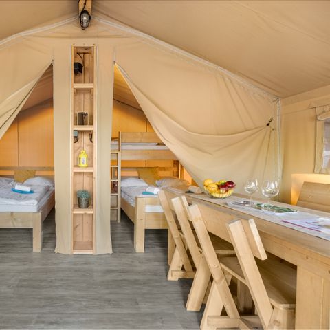 TENTE TOILE ET BOIS 5 personnes - Lanterna - Tente Safari Lodge + air conditionné (5P)