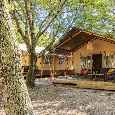 TENTE TOILE ET BOIS 5 personnes - Lanterna - Tente Safari Lodge + air conditionné (6P)