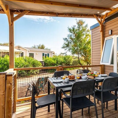 MOBILHOME 6 personnes - Mobil-home | Comfort | 3 Ch. | 6 Pers. | Terrasse surélevée | Clim. | TV