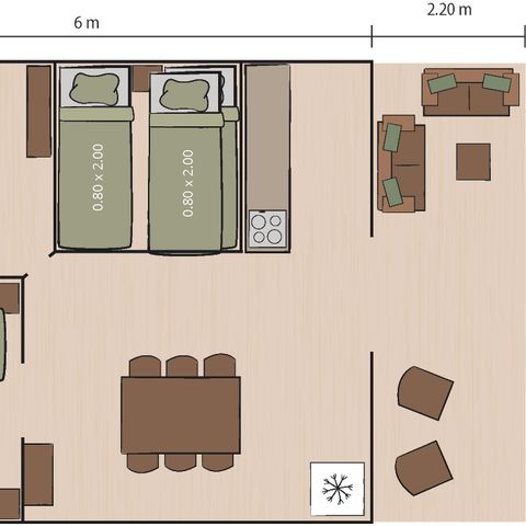 TENTE TOILE ET BOIS 5 personnes - Safari tent Lodge