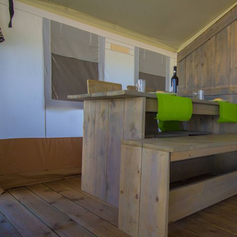 TENTE TOILE ET BOIS 4 personnes - SAFARITENT (SANS SANITAIRES)