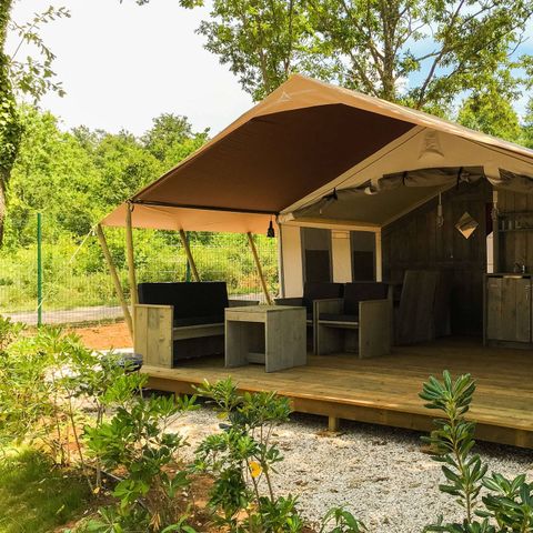 Tente en toile et en bois 4 personnes - SAFARITENT XXL