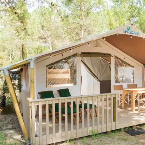 Tente en toile et en bois 4 personnes - SAFARITENT RELAX (SANS SANTAIRES)