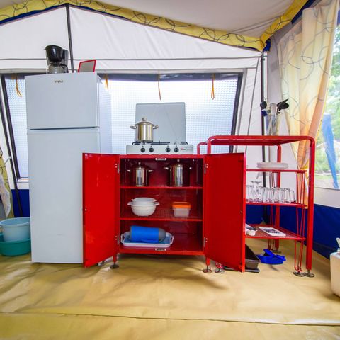 Tente en toile et en bois 4 personnes - BUNGALOW TENT LUXE (SANS SANITAIRES)