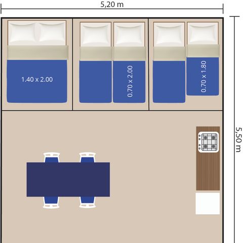 TENTE 4 personnes - Bijela Uvala - Tente bungalow de luxe
