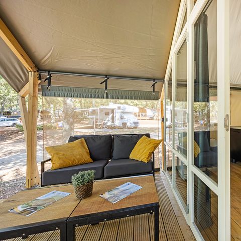 Tente en toile et en bois 4 personnes - Bijela Uvala - Tente safari Bella Vista + air conditionné (4P)