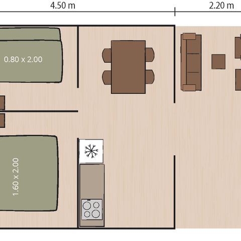 TENTE TOILE ET BOIS 4 personnes - Bijela Uvala - Tente safari Bella Vista + air conditionné (4P)