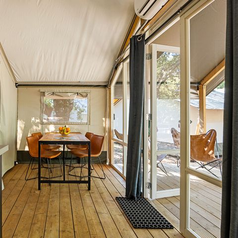 Tente en toile et en bois 4 personnes - Bijela Uvala - Tente safari Bella Vista + air conditionné (4P)