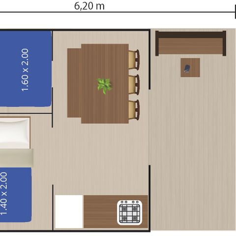 TENTE TOILE ET BOIS 4 personnes - Bijela Uvala - Tente Safari Cozy