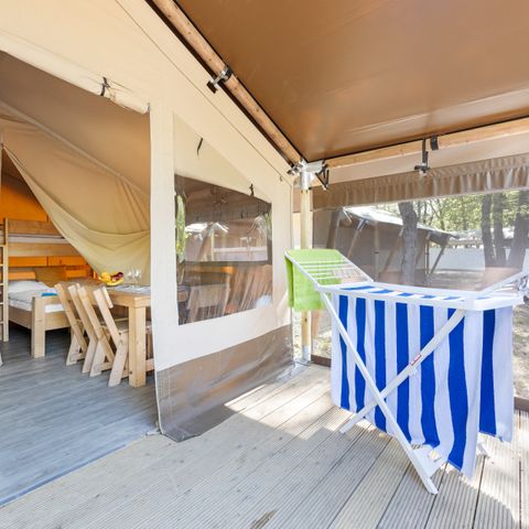 Tente en toile et en bois 4 personnes - Bijela Uvala - Tente Safari Cozy
