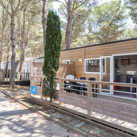 Mobilhome 6 personnes - Mobil-home | Premium | 3 Ch. | 6 Pers. | Terrasse surélevée non couverte | 1 SDB | Clim.
