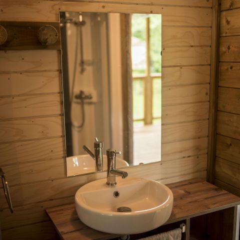 TENTE TOILE ET BOIS 5 personnes - CABANE PILOTIS