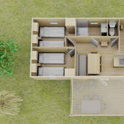 MOBILHOME 6 personnes - Classic | 3 Ch. | 6 Pers. | Terrasse surélevée | Clim