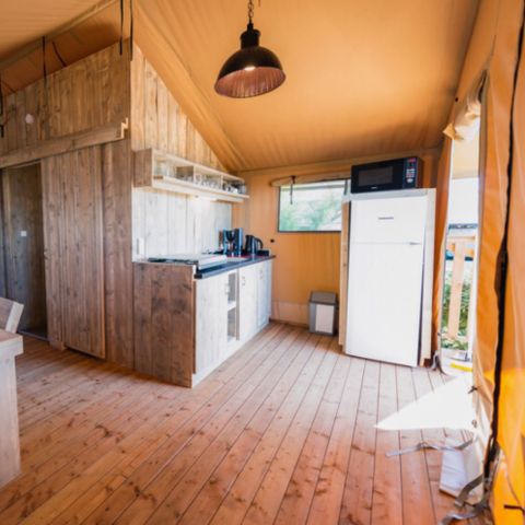 Tente en toile et en bois 6 personnes - LODGE Prestige CAMPING