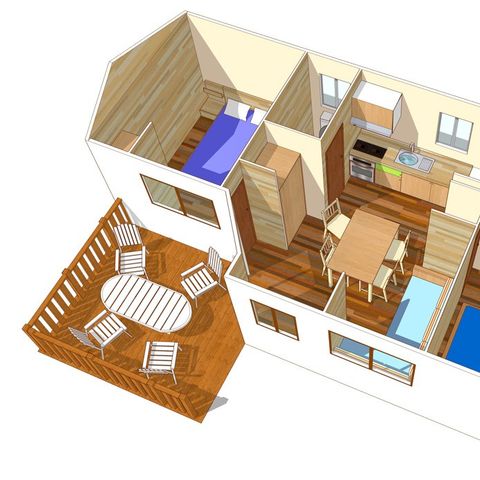 MOBILHOME 6 personnes - Comfort XL | 2 Ch. | 4/6 Pers. | Terrasse simple