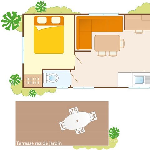 MOBILHOME 6 personnes - Comfort XL | 2 Ch. | 4/6 Pers. | Terrasse simple