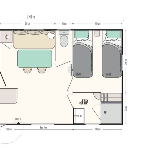 MOBILHOME 4 personnes - Family Premium 26m² Clim TV