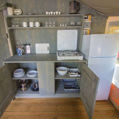 Tente en toile et en bois 5 personnes - Luxe safaritent