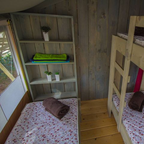Tente en toile et en bois 5 personnes - Luxe safaritent