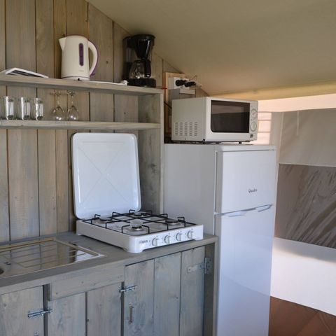 Tente en toile et en bois 5 personnes - Luxe safaritent