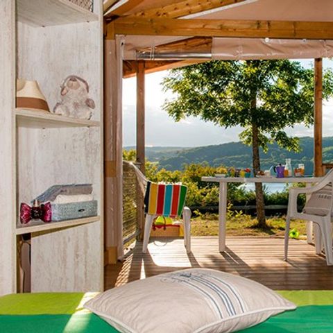 Tente en toile et en bois 5 personnes - Tente Eco Lodge | 2 Ch. | 4/5 Pers. | Sans SDB
