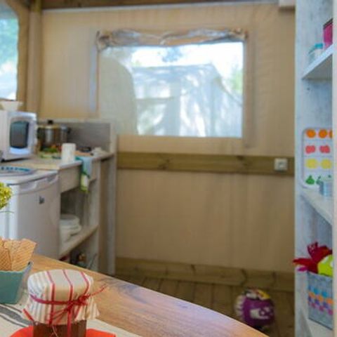 Tente en toile et en bois 5 personnes - Tente Eco Lodge | 2 Ch. | 4/5 Pers. | Terrasse simple