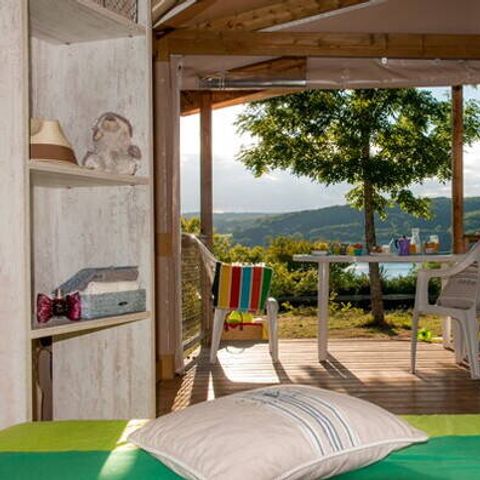 Tente en toile et en bois 5 personnes - Tente Eco Lodge | 2 Ch. | 4/5 Pers. | Terrasse simple