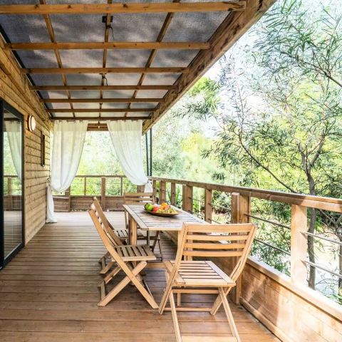 Hébergement 5 personnes - Lodge Kabane sur Pilotis 3 Pièces 5 Personnes Climatisé + TV