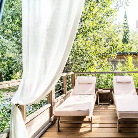 Hébergement 5 personnes - Lodge Kabane sur Pilotis 3 Pièces 5 Personnes Climatisé + TV