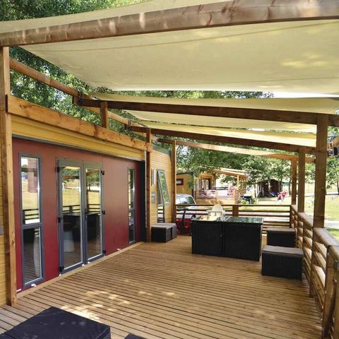 MOBILHOME 8 personnes - Ultimate | 3 Ch. | 6/8 Pers. | Terrasse surélevée | Clim. | TV