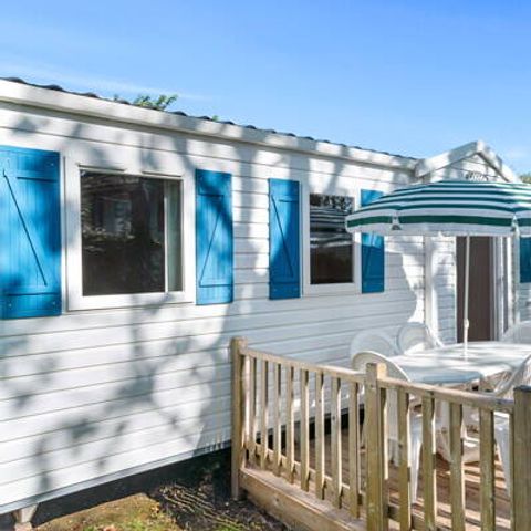 MOBILHOME 8 personnes - Mobil-home | Classic | 3 Ch. | 6/8 Pers. | Terrasse surélevée non couverte | 2 SDB | Clim.