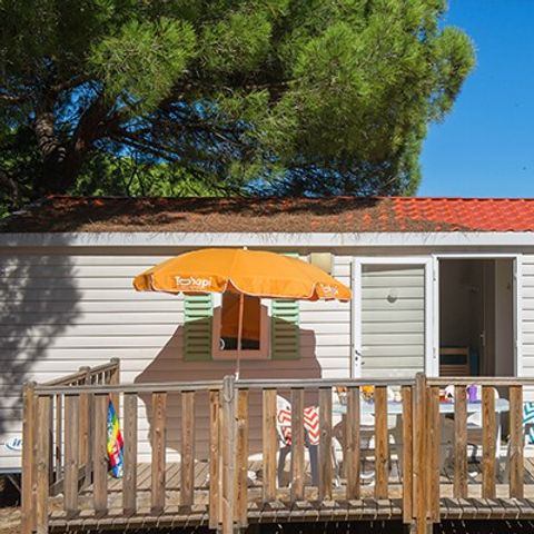 MOBILHOME 8 personnes - Classic | 3 Ch. | 6/8 Pers. | Terrasse surélevée non couverte | Clim.