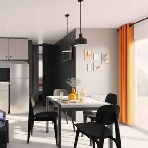 MOBILHOME 8 personnes - Comfort | 4 Ch. | 6/8 Pers. | Terrasse surélevée | Outdoor kitchen | 2 SDB | Clim.