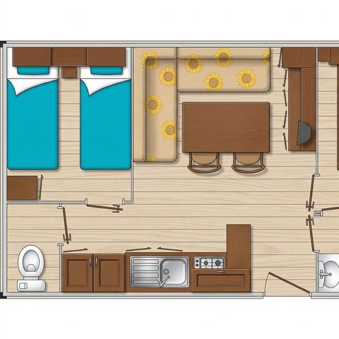 MOBILHOME 6 personnes - 2 chambres - TV