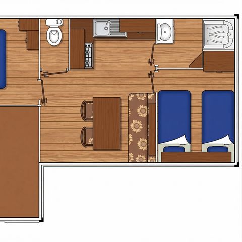 MOBILHOME 6 personnes - 2 chambres - TV