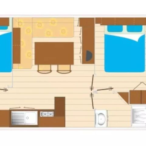 MOBILHOME 6 personnes - 3 Pièces pour 6 Personnes + TV