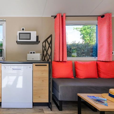 Mobilhome 4 personnes - SIGNATURE PRESTIGE + CLIM 2 chambres - 34m2 - terrasse couverte