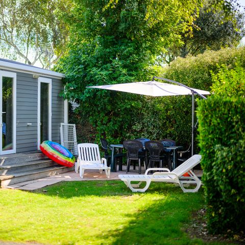 MOBILHOME 5 personnes - COTTAGE CONFORT 2 ch. 4/5 pers. - 30m2 - terrasse parasol 5 pers
