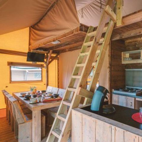 Tente en toile et en bois 8 personnes - Safari Lodge 8p