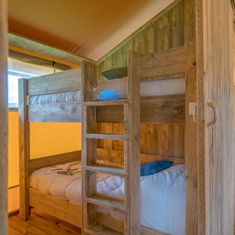 Tente en toile et en bois 6 personnes - Woody lodge 3Chambres sans sanitaires